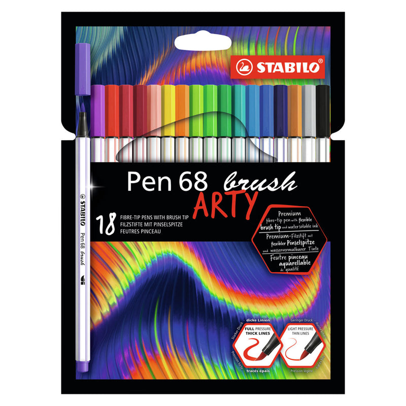 Load image into Gallery viewer, Stabilo pen 68 brush - viltstift - arty - set met 18 stuks