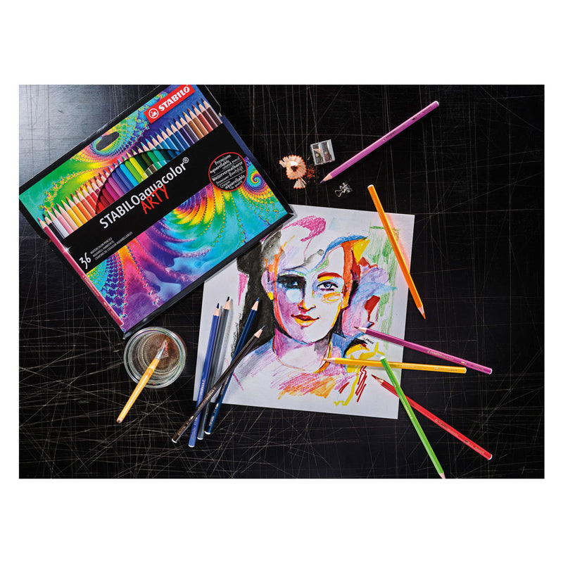 Load image into Gallery viewer, Stabilo aquacolor - premium aquarel kleurpotloden - arty - etui met 36 kleuren