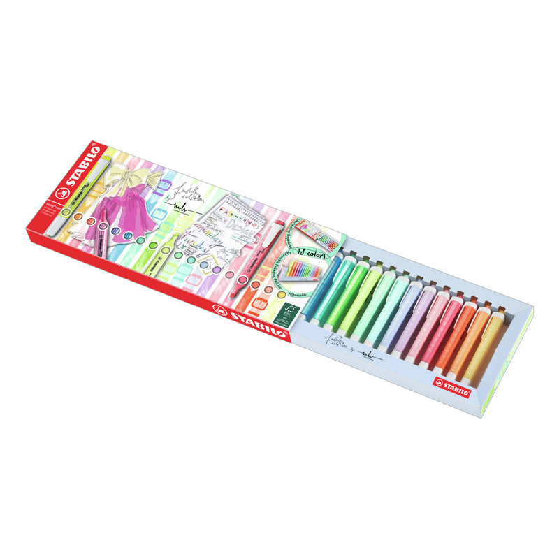 Load image into Gallery viewer, Stabilo swing cool - markeerstift - perfect voor onderweg - standaard pastel - deskset met 18 kleuren