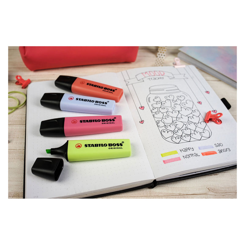 Load image into Gallery viewer, Stabilo boss original pastel - markeerstift - markeren met pastelkleuren - etui met 4 kleuren