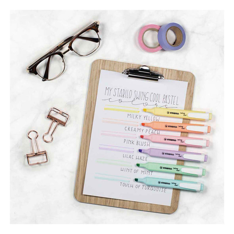 Load image into Gallery viewer, Stabilo swing cool - markeerstift - perfect voor onderweg - pastel - etui met 4 kleuren