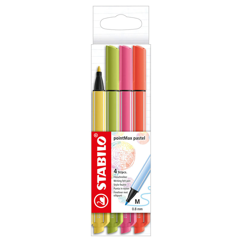 Load image into Gallery viewer, Stabilo pointmax pastel - hardtip fineliner - set met 4 stuks