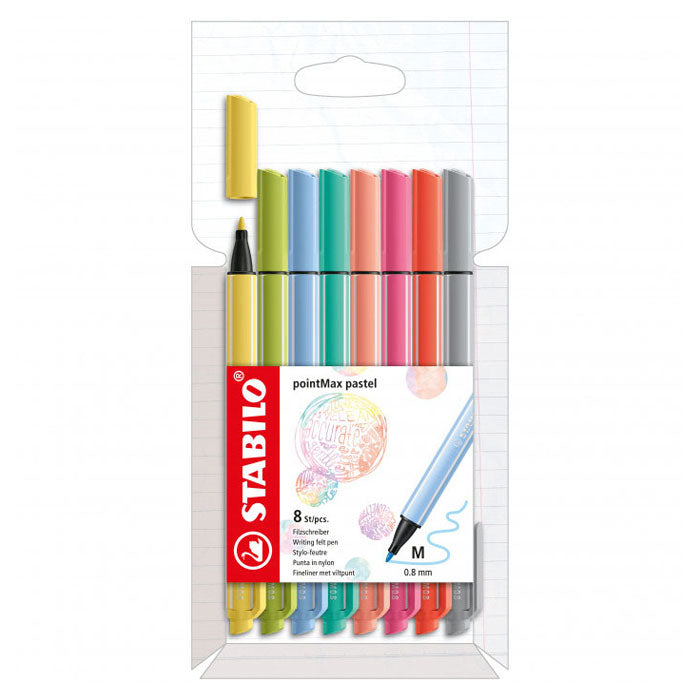 Load image into Gallery viewer, Stabilo pointmax pastel - hardtip fineliner - set met 8 stuks