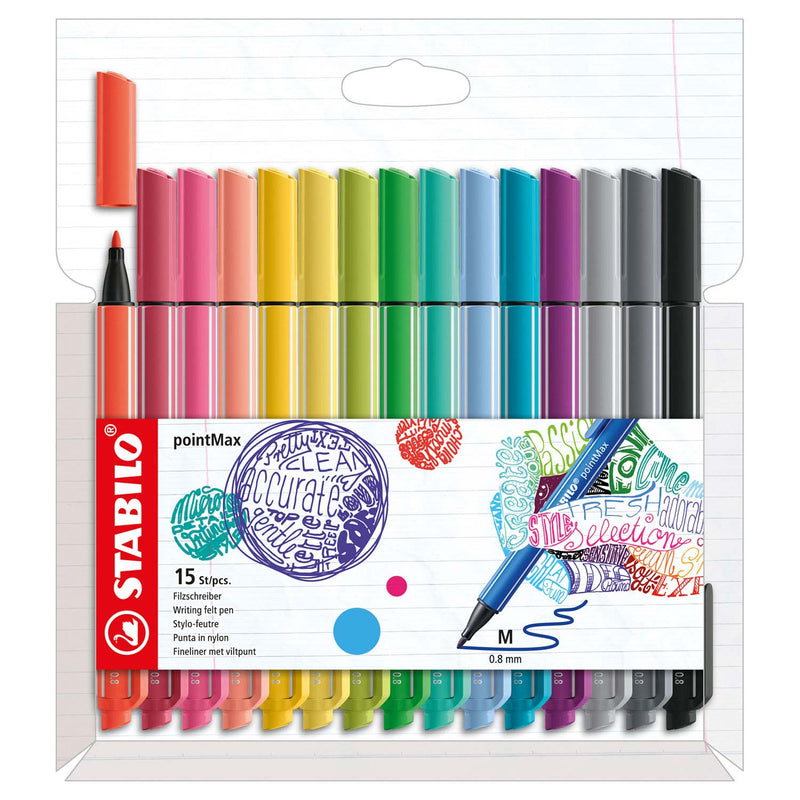 Load image into Gallery viewer, Stabilo pointmax - hardtip fineliner - set met 15 stuks