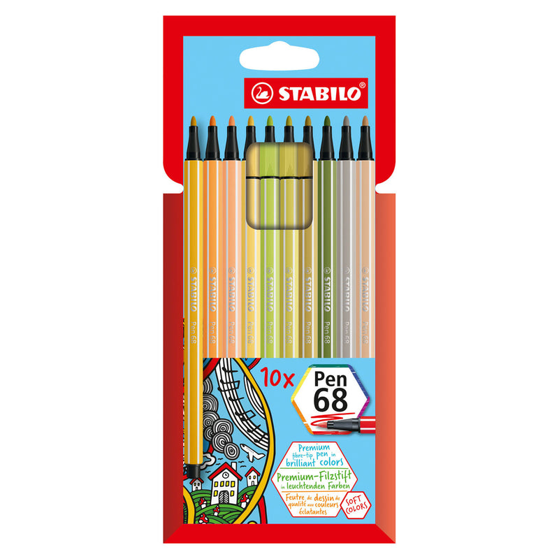 Load image into Gallery viewer, Stabilo pen 68 - viltstift - set met 10 stuks