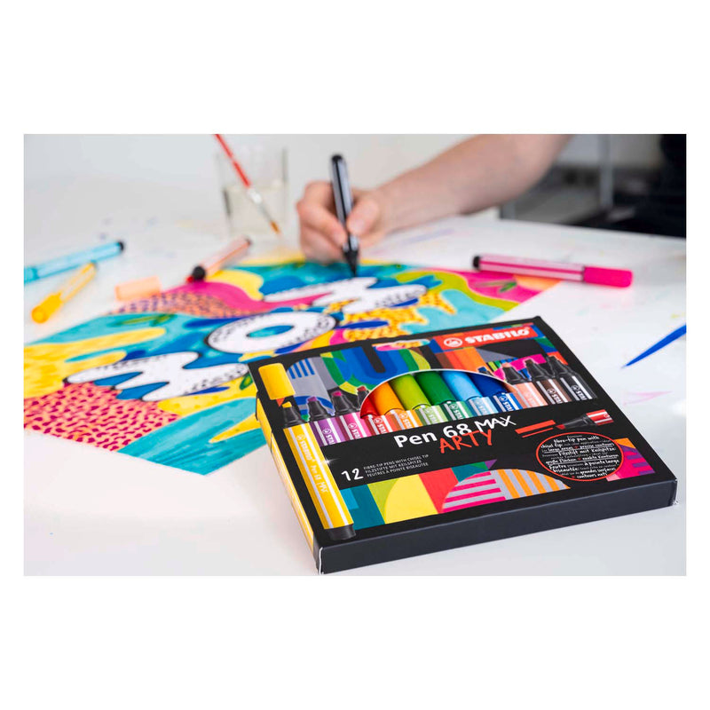 Load image into Gallery viewer, STABILO Pen 68 MAX Viltstift Met Dikke Beitelpunt Lila