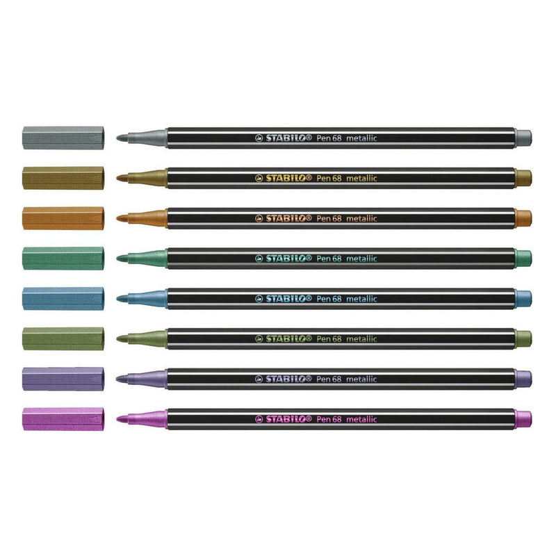 Load image into Gallery viewer, Stabilo pen 68 metallic viltstiften in metalen doos - 8dlg.
