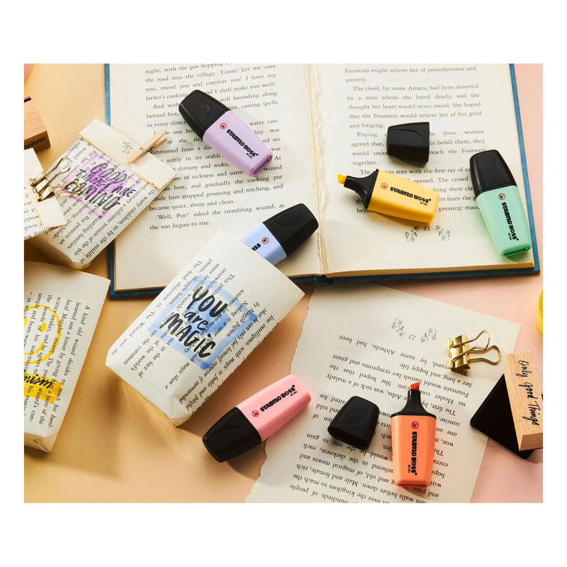 Load image into Gallery viewer, Stabilo tekstmarker boss mini 07 6-2-01 kleurenassortiment beitelpunt 5mm 6 stuk