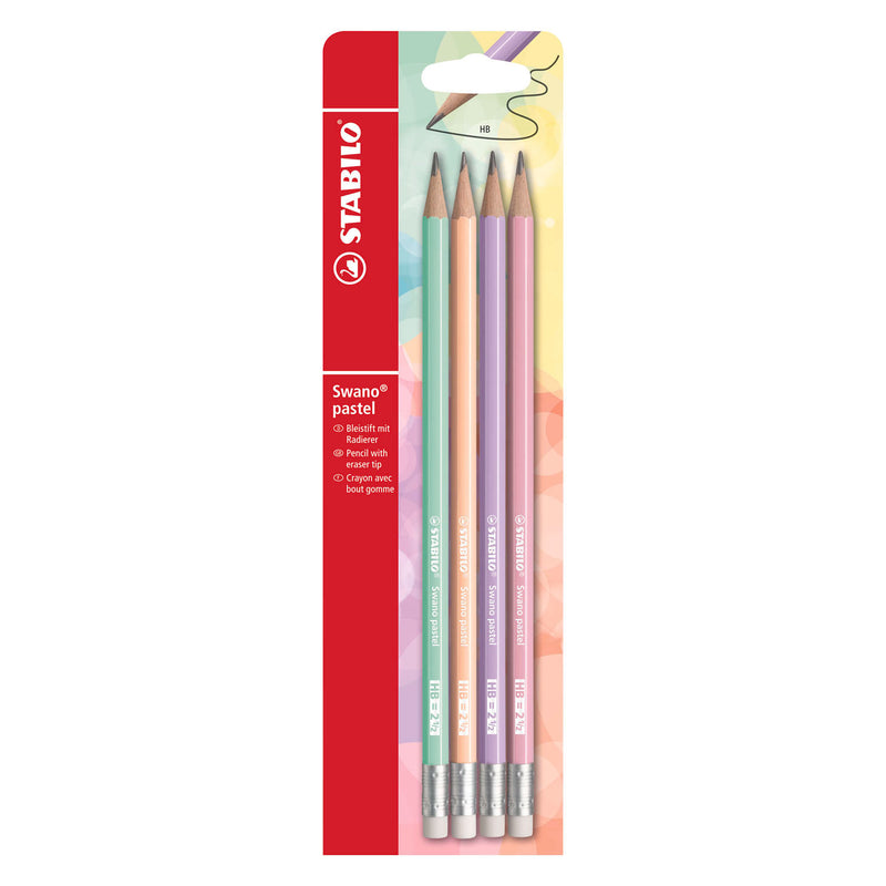 Load image into Gallery viewer, Stabilo swano pastel hb grafietpotloden met gumtip - 4dlg.
