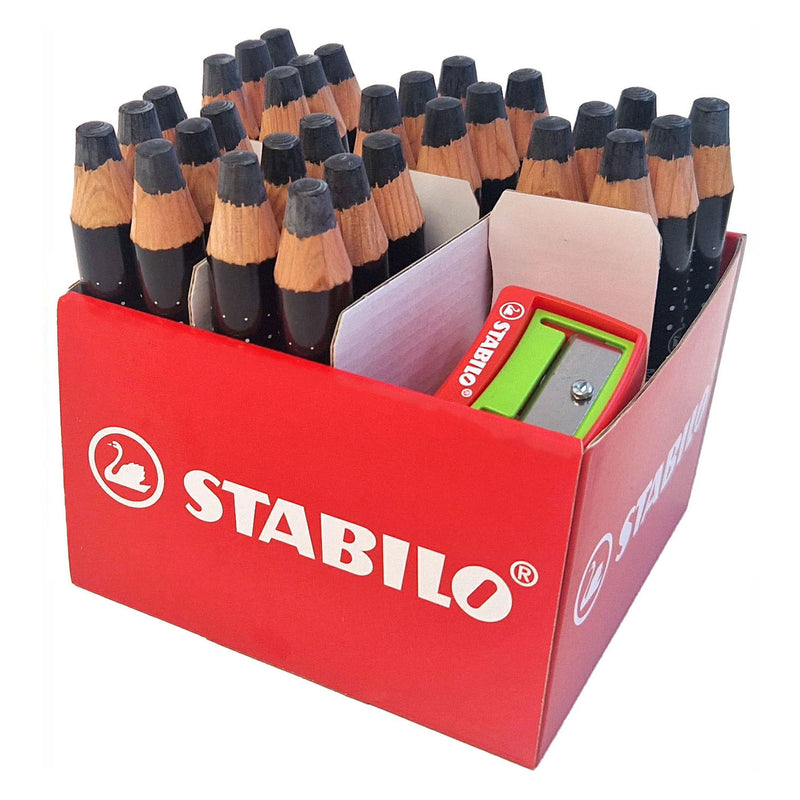 Load image into Gallery viewer, Stabilo markdry schoolverpakking whiteboardpotloden zwart - 30st. met 2 puntenslijpers