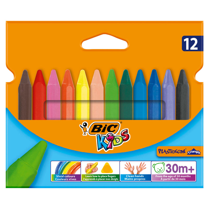 Load image into Gallery viewer, Bic kids plastidecor triangle kleurkrijt, 12st.