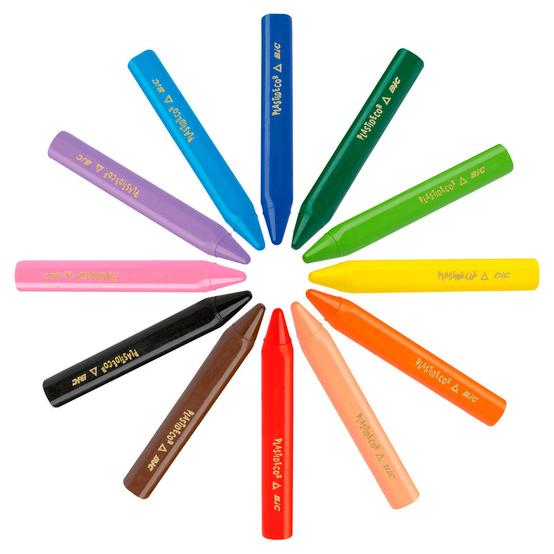 Load image into Gallery viewer, Bic kids plastidecor triangle kleurkrijt, 12st.