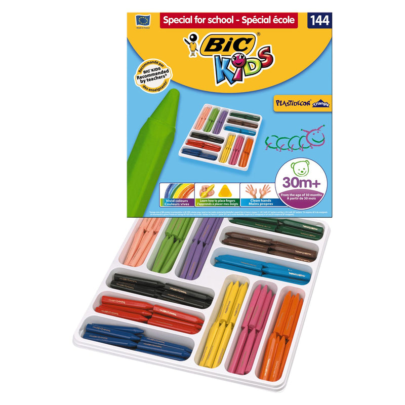 Load image into Gallery viewer, Bic kids plastidecor triangle kleurkrijt, 144st.