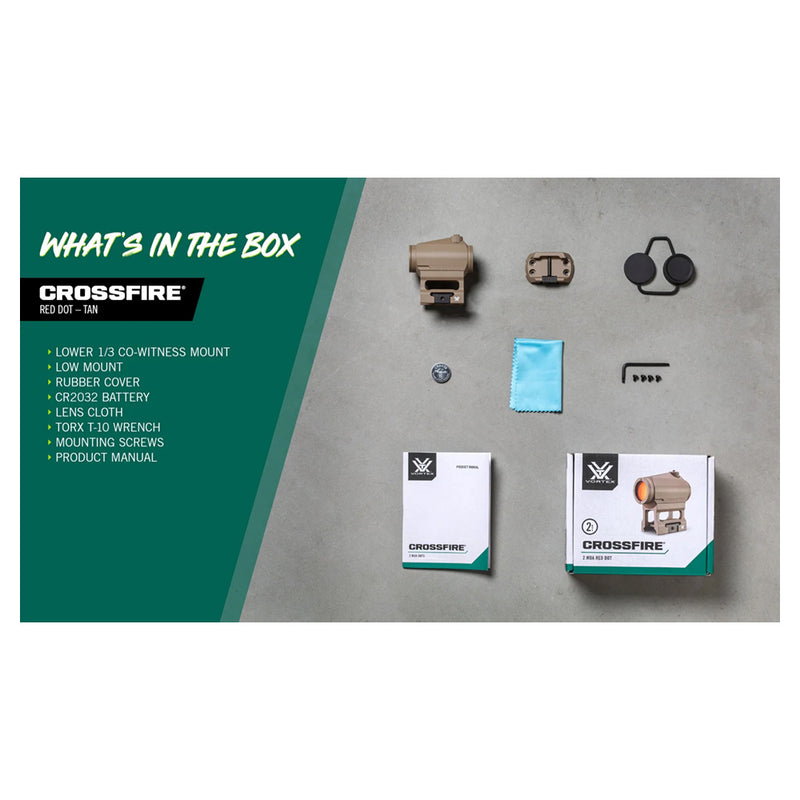 Load image into Gallery viewer, Vortex red dot crossfire 2 moa tan