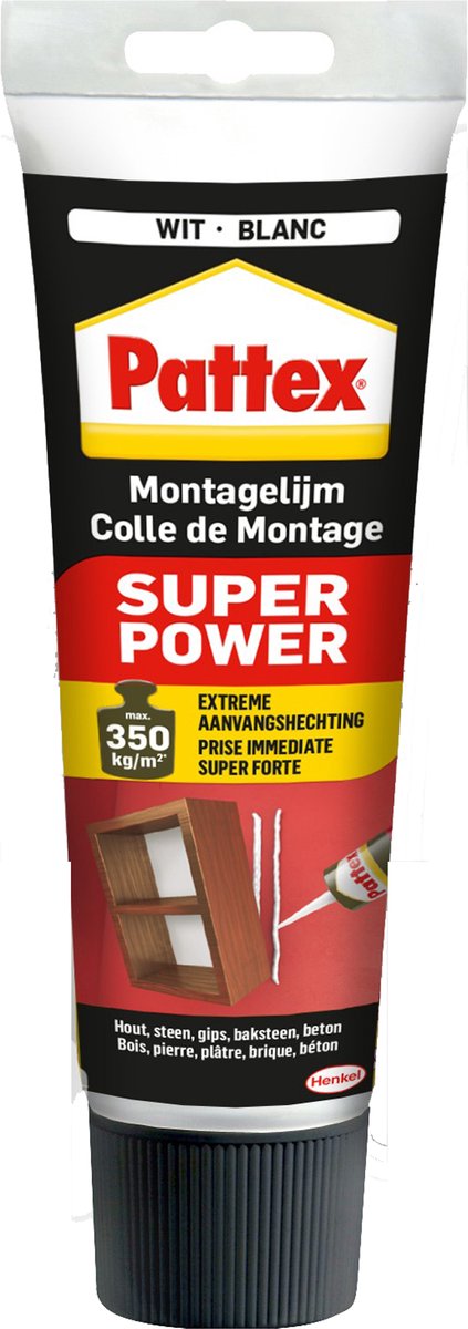 Afbeelding laden in galerijviewer, Pattex super power waterbased 250 g tube | binnen buiten gebruik | universeel te gebruik voor alle materialen | extreem sterke montage lijm | montagelijm voor alle doeleinden!