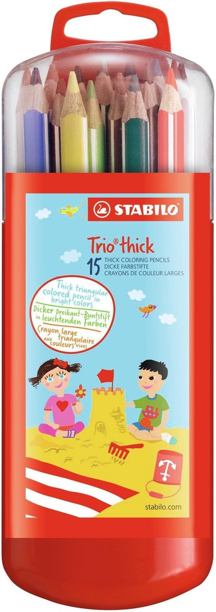 Afbeelding laden in galerijviewer, Stabilo trio thick ergonomische kleurpotloden in doos - 15dlg.