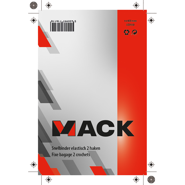 Load image into Gallery viewer, Mack 1006828 - snelbinder elastisch 2 haken rood | 5 stuks