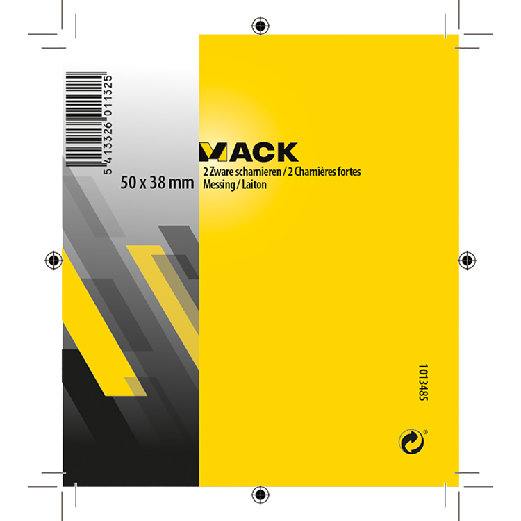 Afbeelding laden in galerijviewer, Mack 1013485 - 2 scharnieren vermessingd h 50 x b 38 mm | 5 stuks