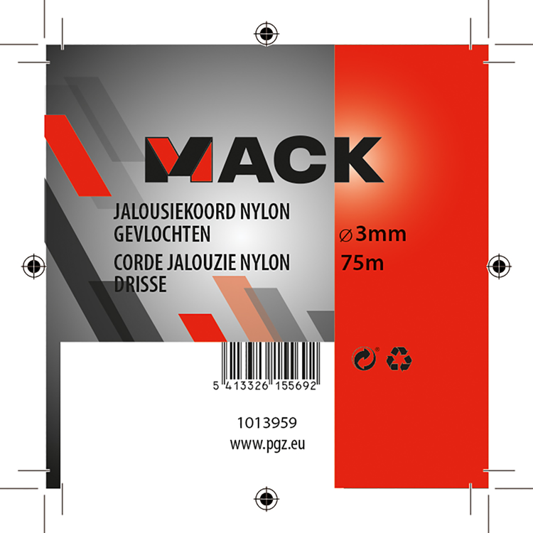 Load image into Gallery viewer, Mack 1013959 - jaloeziekoord nylon wit bobijn3mm 75m | 5 stuks