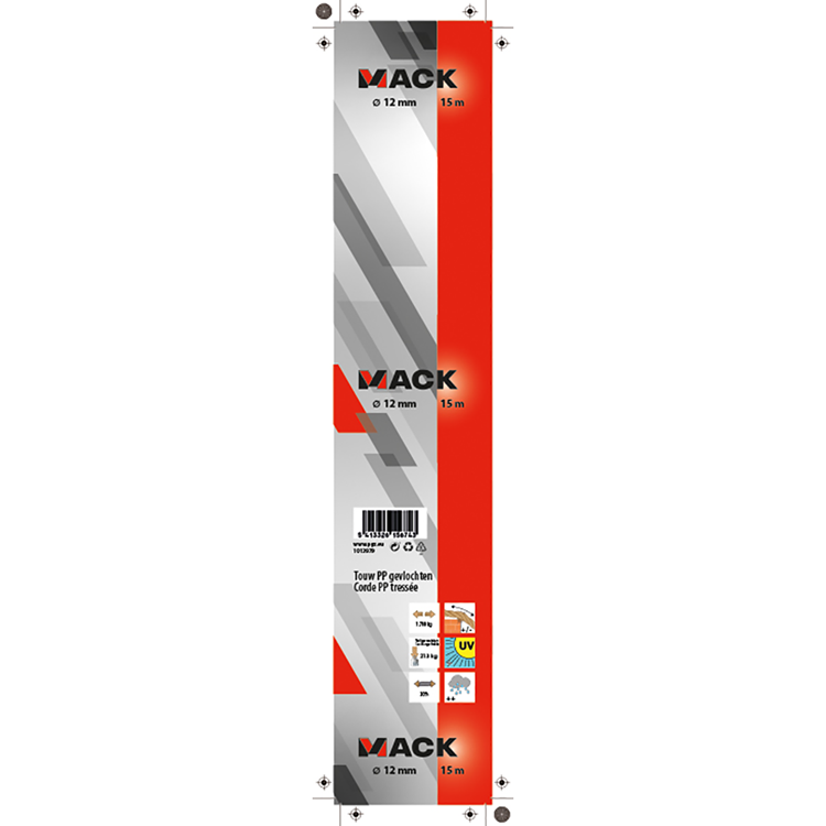 Load image into Gallery viewer, Mack 1013979 - pp gevlochten wit blauw streng12mm 15m | 5 stuks