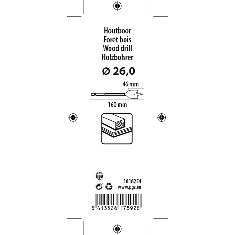 Load image into Gallery viewer, Mack 1018254 - platte houtboor din 7487 ø 26,0 x 160 mm | 5 stuks