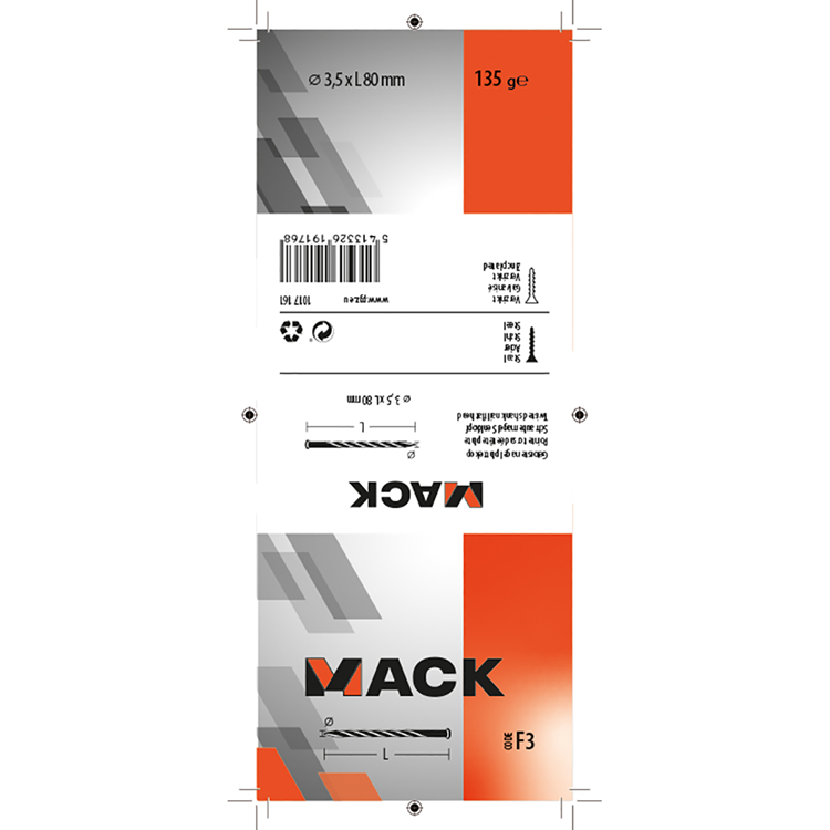 Load image into Gallery viewer, Mack 1017161 - getorste nagel pk verzinkt 135gr 3,5 x 80 mm | 5 stuks