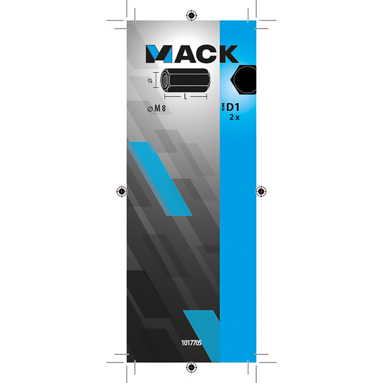 Load image into Gallery viewer, Mack 1017705 - zeskant verbindingsmoer verzinkt 2 st m8 | 10 stuks