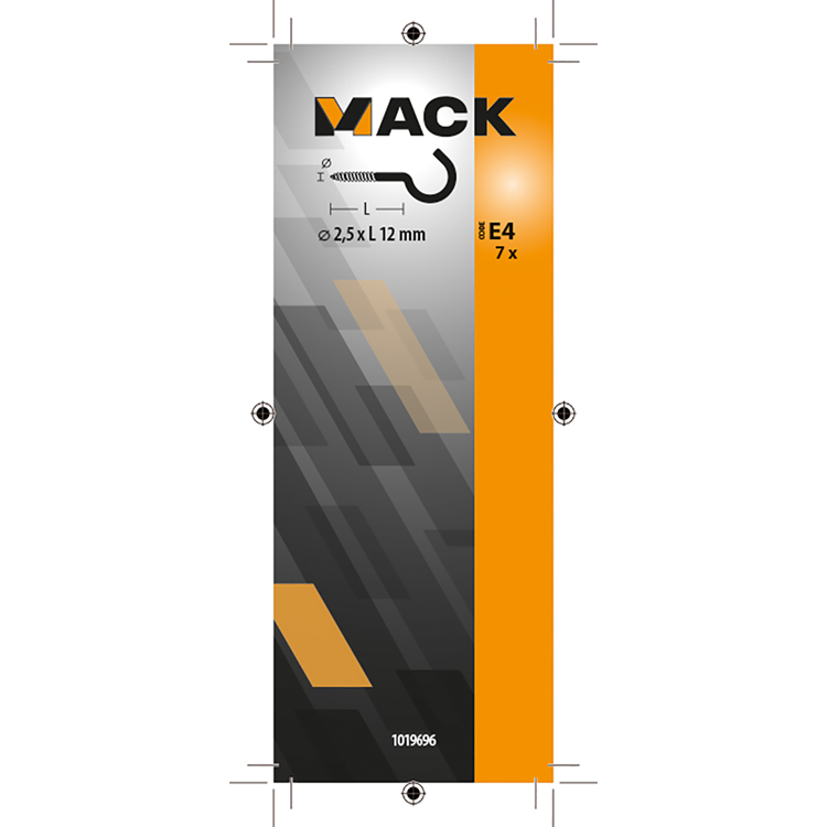 Load image into Gallery viewer, Mack 1019696 - schroefhaak messing 7 st 2,5 x 12mm | 10 stuks