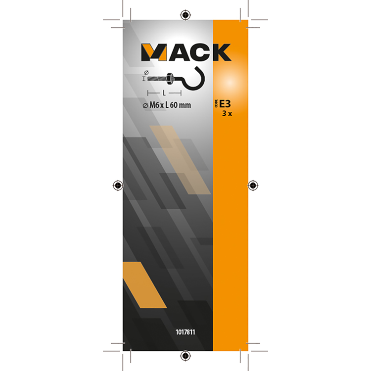 Load image into Gallery viewer, Mack 1017811 - schroefhaak metrisch + moer verzinkt 3st m6 x 60 mm | 10 stuks
