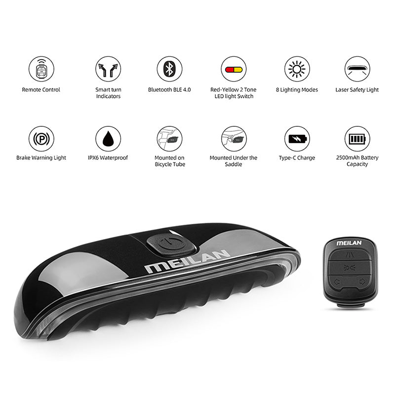 Load image into Gallery viewer, Meilan Laser achterlicht met afstandbediening USB Cute Eye