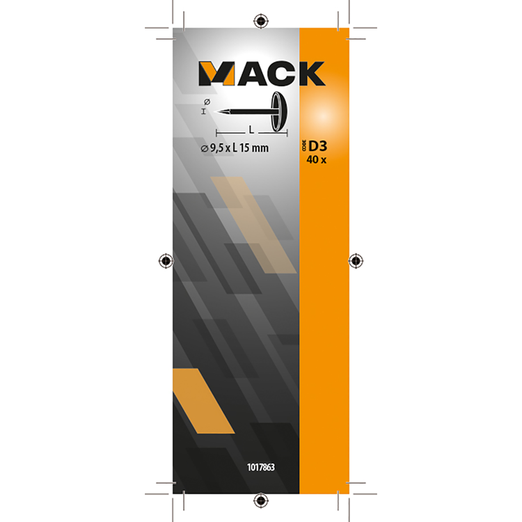 Load image into Gallery viewer, Mack 1017863 - garniernagel staal vernikkeld 40 st 9,5 x 15 mm | 10 stuks