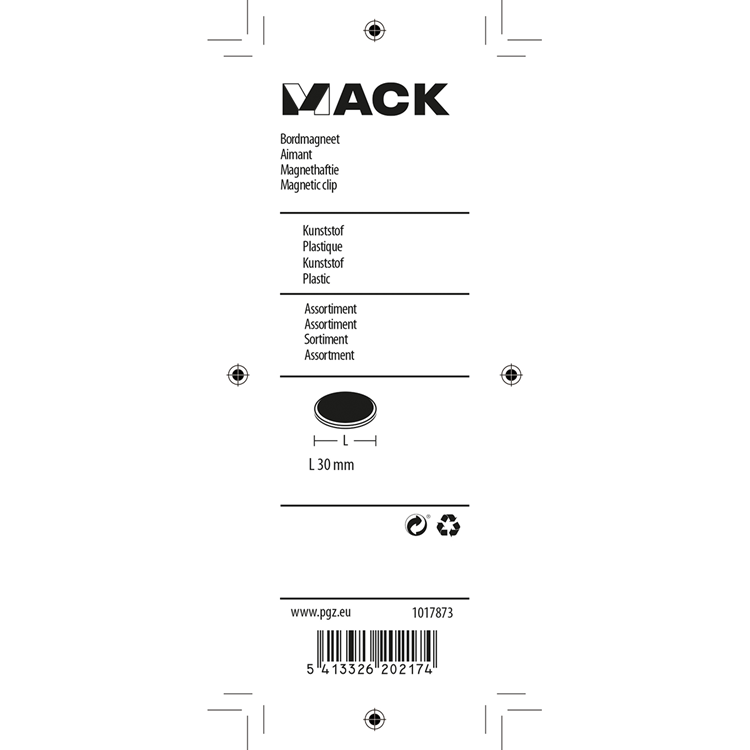 Load image into Gallery viewer, Mack 1017873 - bordmagneet kunststof assortiment 5 st 30 mm | 10 stuks