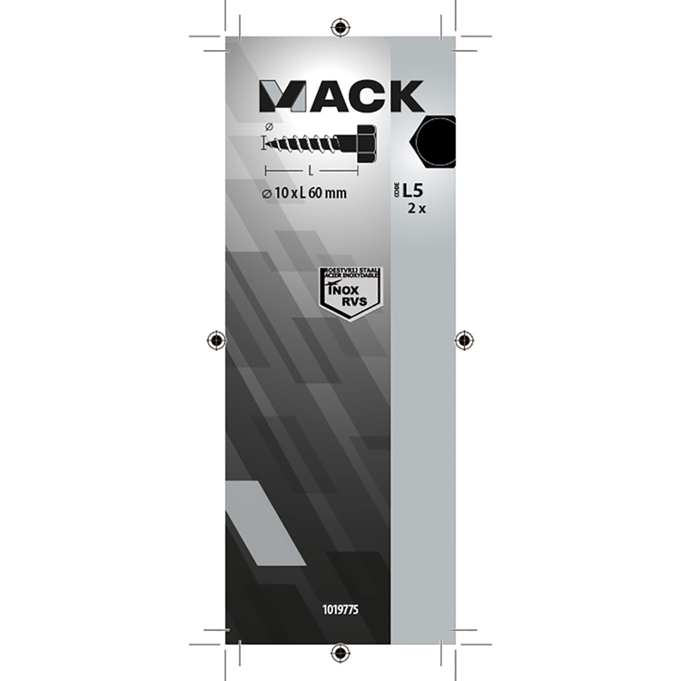 Load image into Gallery viewer, Mack 1019775 - houtdraadbout roestvrijstaal 2st 10 x 60 mm | 10 stuks
