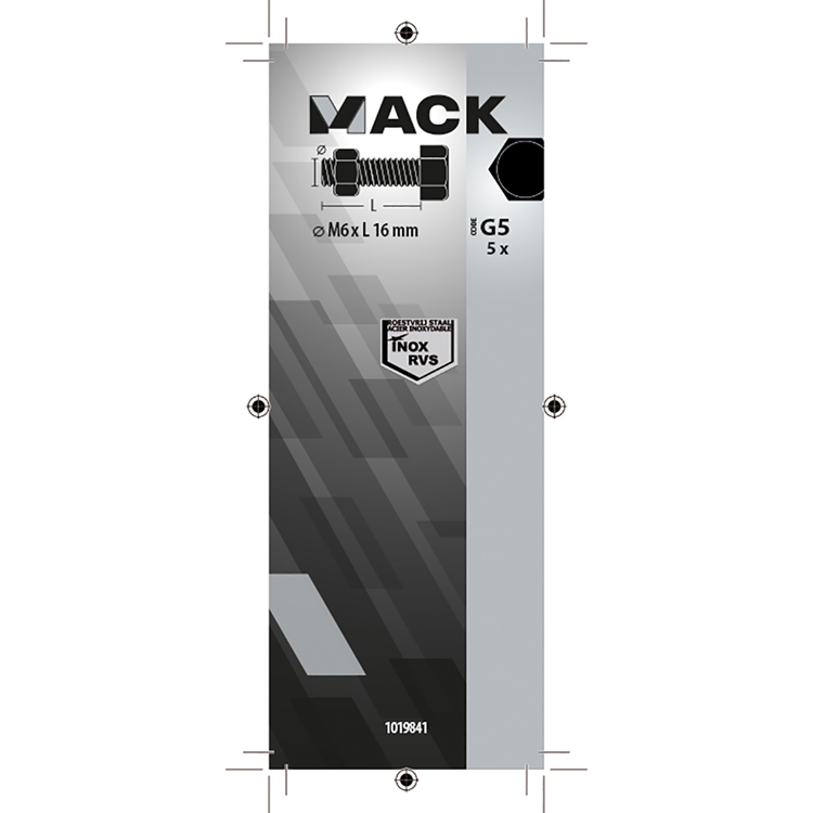 Load image into Gallery viewer, Mack 1019841 - tapbout + moer roestvrijstaal 5 st m6x16 | 10 stuks