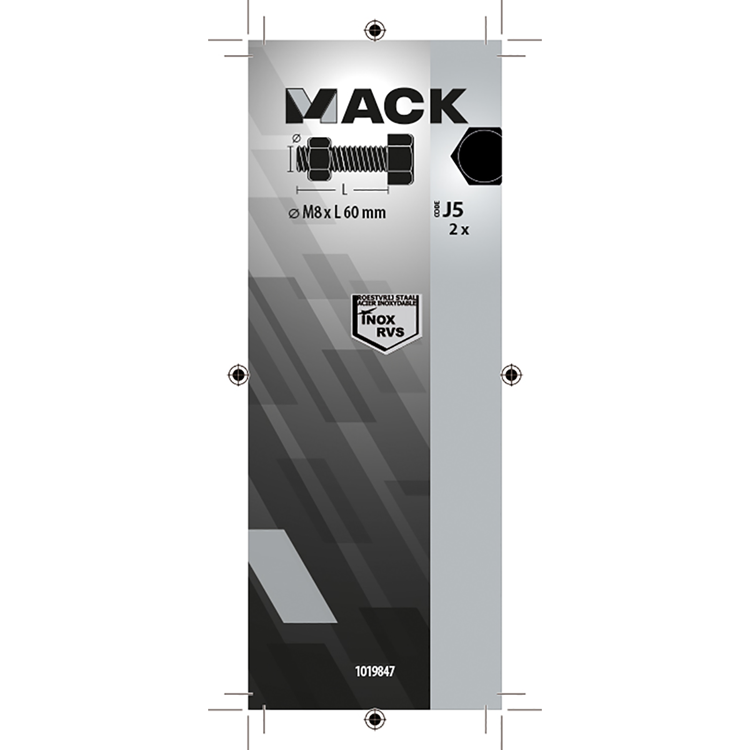 Load image into Gallery viewer, Mack 1019847 - tapbout + moer roestvrijstaal 2 st m8x60 | 10 stuks