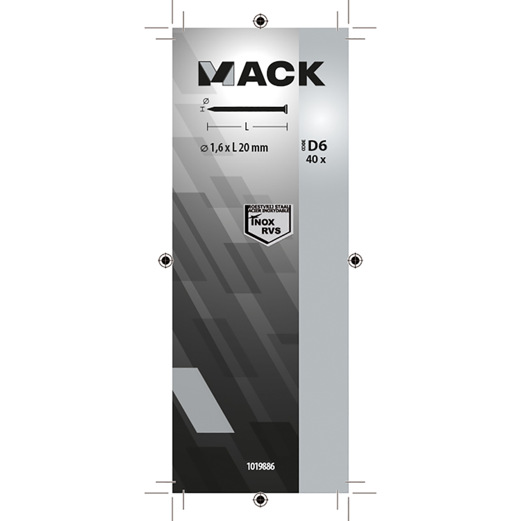 Load image into Gallery viewer, Mack 1019886 - nagel platte kop inox a2 40 st1,6 x 20 mm | 10 stuks