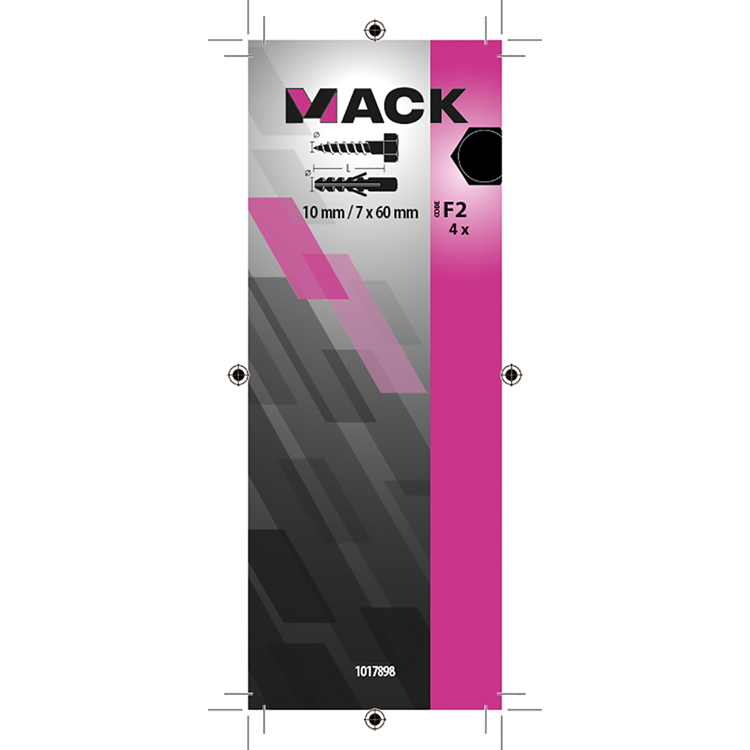 Load image into Gallery viewer, Mack 1017898 - plug + houtdraadbout polyeth 4 st 10 mm 7x60 mm | 5 stuks