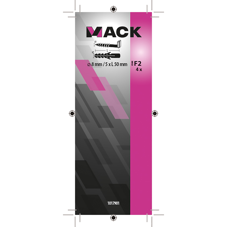 Load image into Gallery viewer, Mack 1017901 - plug + schroefduim polyeth 4 st 8mm 5x50mm | 5 stuks