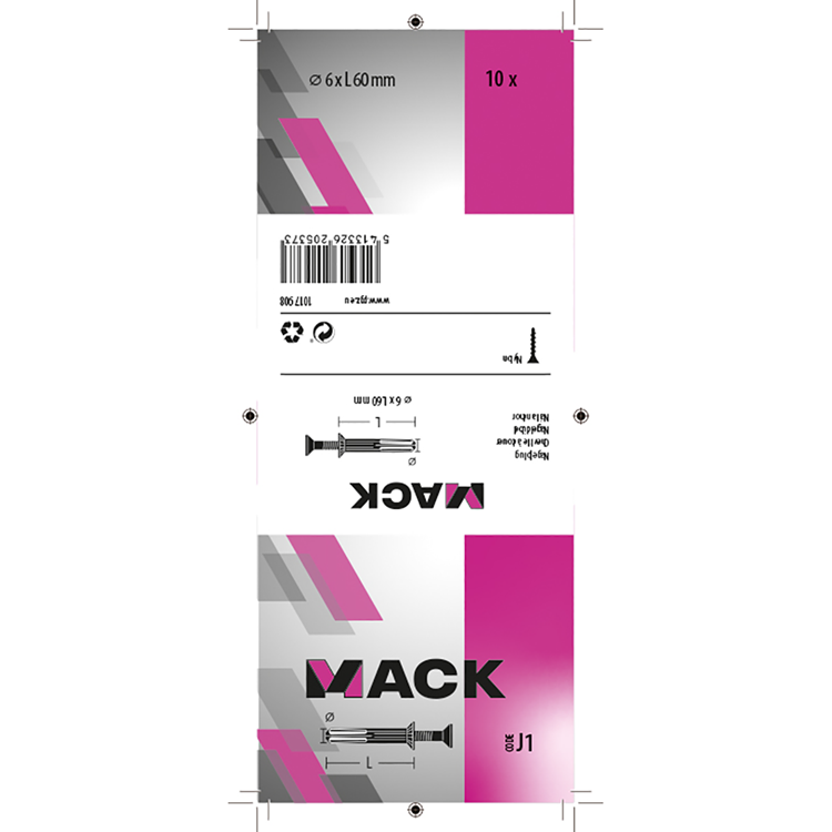 Load image into Gallery viewer, Mack 1017908 - nylon nagelplug polyamide 10 st 6 x 60 mm | 5 stuks