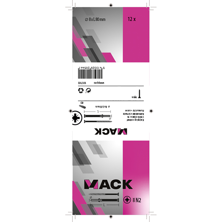 Load image into Gallery viewer, Mack 1017913 - kozijnplug met schroef polyamide 12 st 8 x 80 mm | 5 stuks