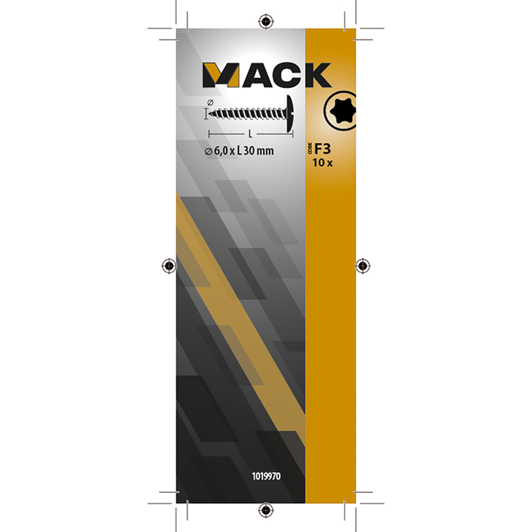 Load image into Gallery viewer, Mack 1019970 - luikschroef geel verzinkt 6,0 x 30 mm 10st | 5 stuks