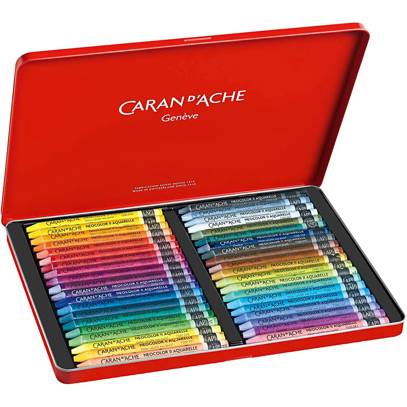 Load image into Gallery viewer, Http: www.cchobby.nl caran-d-ache-neocolor-ii-klassenset-l-10-cm-dikte-8-5-mm-diverse-kleuren-40-div-1-doos
