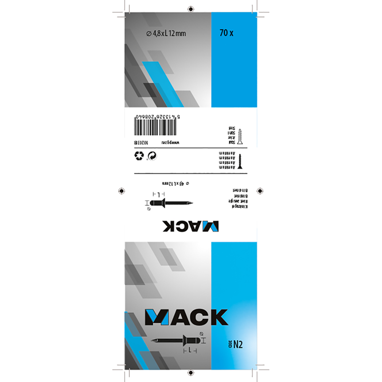 Load image into Gallery viewer, Mack 1020318 - 70 blindnieten alu 4,8x12mm | 5 stuks