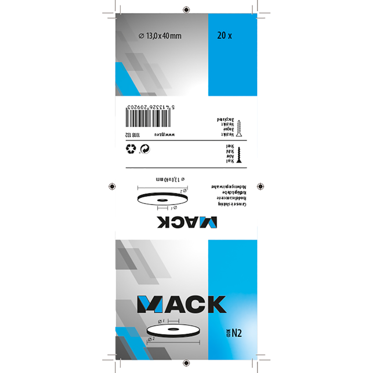 Load image into Gallery viewer, Mack 1018132 - carrosserie sluitring verzinkt20 st 13,0 x 40 mm | 5 stuks