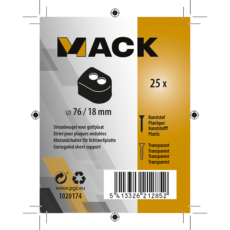 Load image into Gallery viewer, Mack 1020174 - steun voor golfplaat 25 st 76 18 | 5 stuks