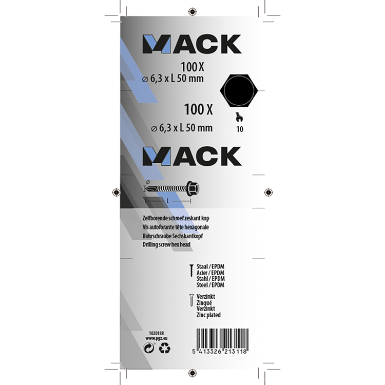 Load image into Gallery viewer, Mack 1020188 - zelfbor.schroef zeskt kop epdm-vz 100st 6,3 x 50 mm | 2 stuks