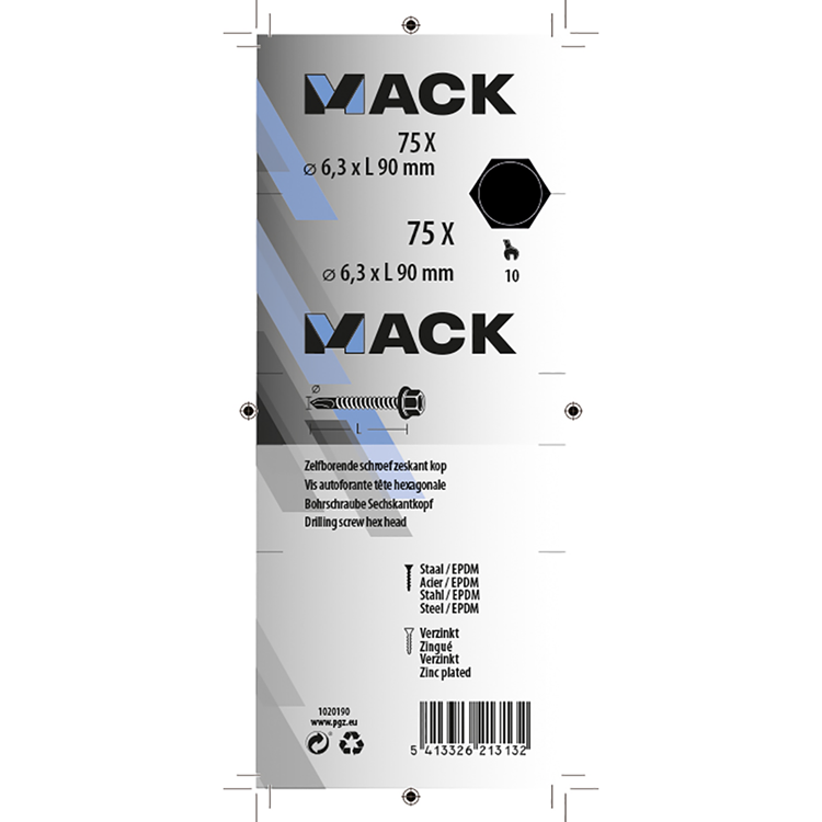 Load image into Gallery viewer, Mack 1020190 - zelfbor.schroef zeskt kop epdm-vz 75st 6,3 x 90 mm | 1 stuks
