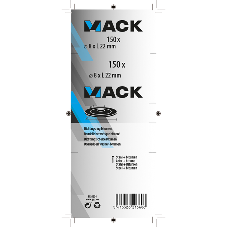Load image into Gallery viewer, Mack 1020224 - dichtingsring bitumen verzinkt150 st 8,0 x 22 mm | 5 stuks
