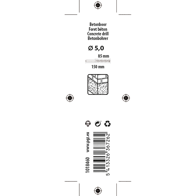 Load image into Gallery viewer, Mack 1018460 - betonboor din 8039 ø 5,0 x 150 mm | 5 stuks