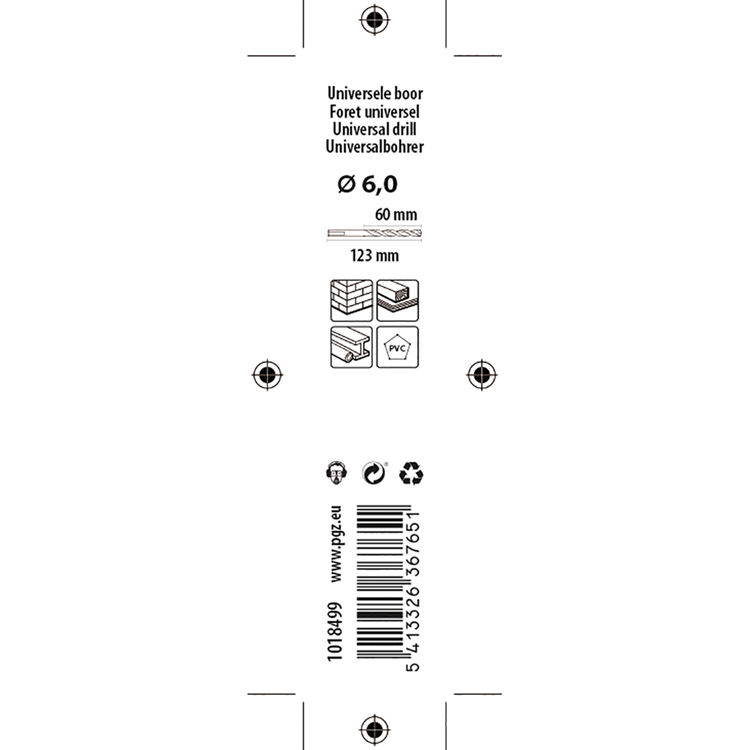 Load image into Gallery viewer, Mack 1018499 - universele multi boor ø 6,0 x 123 mm | 5 stuks